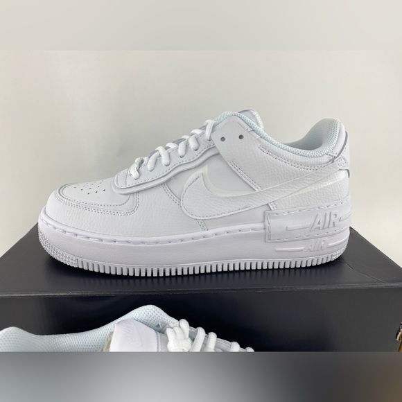 Nike Air Force 1 Shadow Triple White Women's Sneakers Shoes CI0919-100 - Picture 8 of 12
